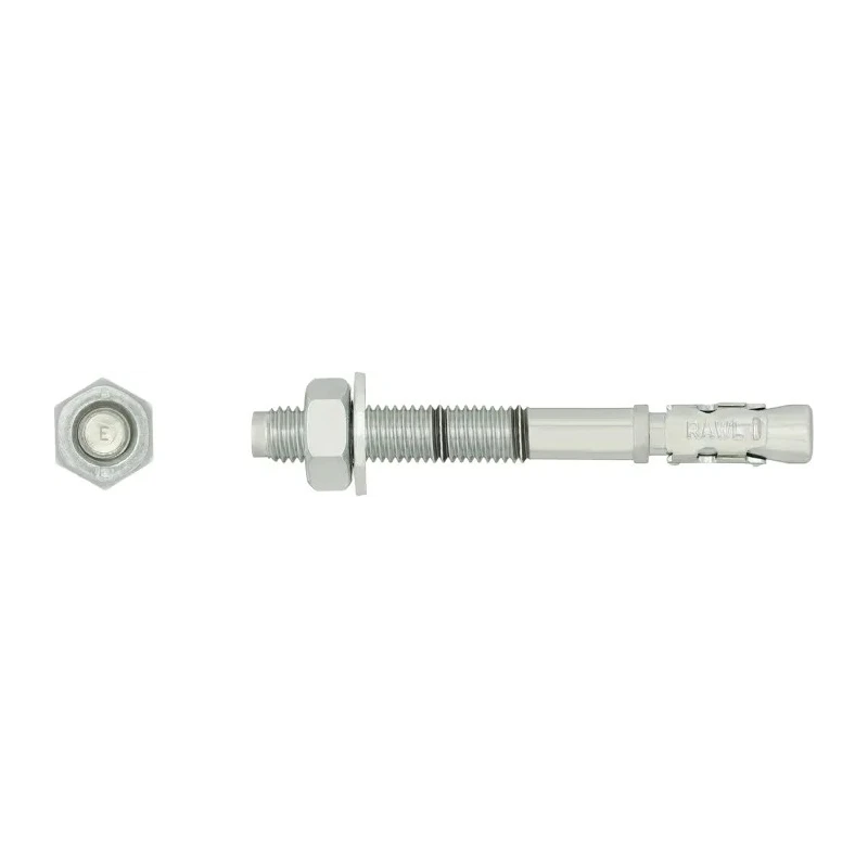 RawlPlug Carbon Steel Through Bolt 10 mm x 80 mm Zinc Plated R-XPT-10080-SF/10