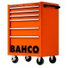 Bahco 6 Drawer Wheeled Tool Trolley Solid Steel Orange 763mm x 501mm x 956mm 1475K6