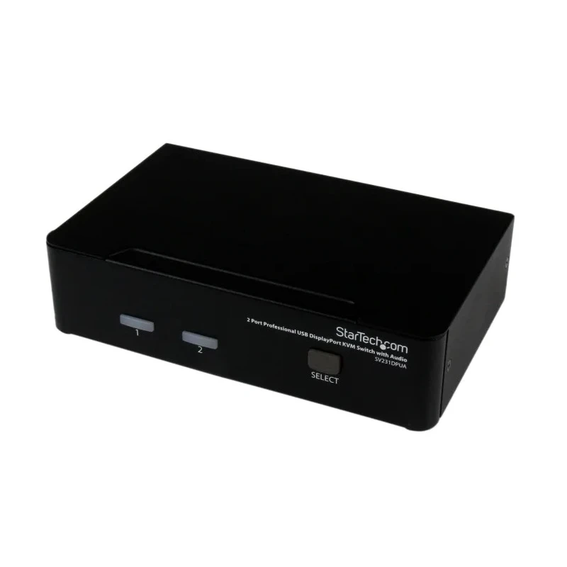 StarTech.com 2 Port 1 Display USB DisplayPort KVM Switch 3.5 mm Stereo Audio 3840 x 2400 Pixel Maximum Resolution SV231DPUA
