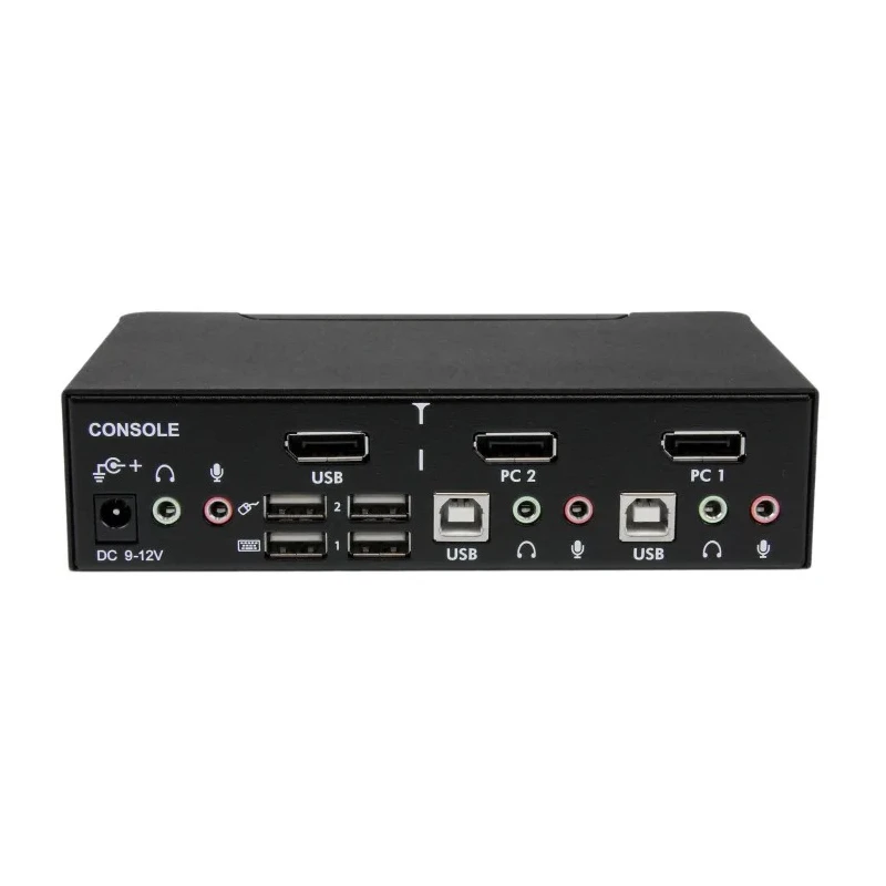 StarTech.com 2 Port 1 Display USB DisplayPort KVM Switch 3.5 mm Stereo Audio 3840 x 2400 Pixel Maximum Resolution SV231DPUA