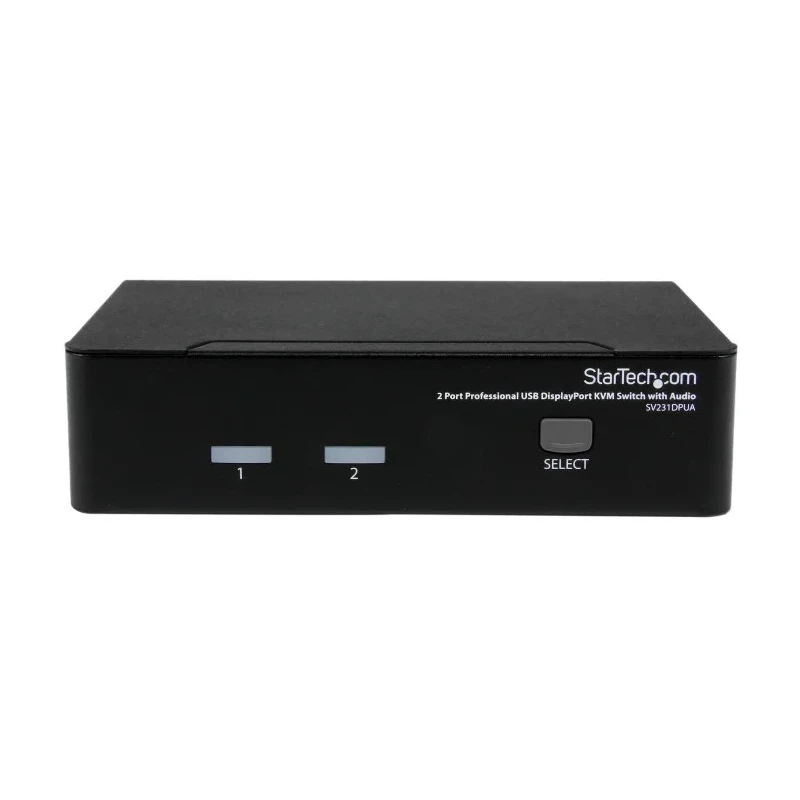 StarTech.com 2 Port 1 Display USB DisplayPort KVM Switch 3.5 mm Stereo Audio 3840 x 2400 Pixel Maximum Resolution SV231DPUA