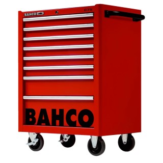Bahco 8 Drawer Wheeled Solid Steel Tool Trolley Orange, 600kg Load Capacity 1475K8