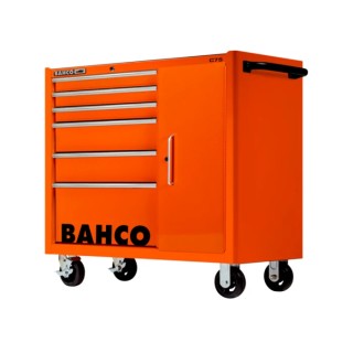 Bahco 6 Drawer Wheeled Tool Trolley Solid Steel Load Capacity 1100kg Orange 1475KXL6C