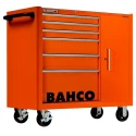 Bahco 6 Drawer Wheeled Tool Trolley Solid Steel Load Capacity 1100kg Orange 1475KXL6C