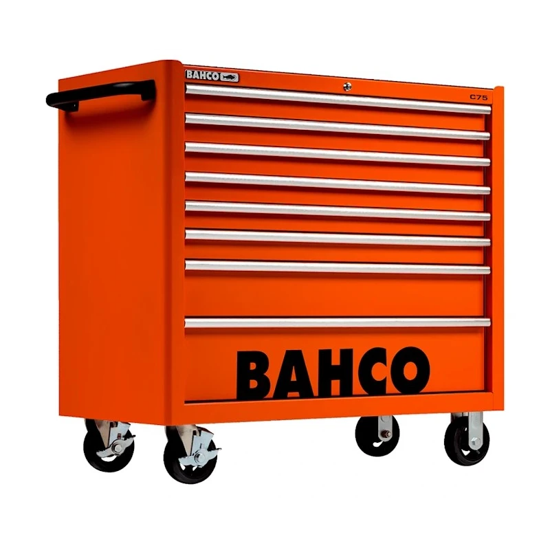 Bahco 8 Drawer Wheeled Tool Trolley Solid Steel Frame with 1100kg Load Capacity 1475KXL8