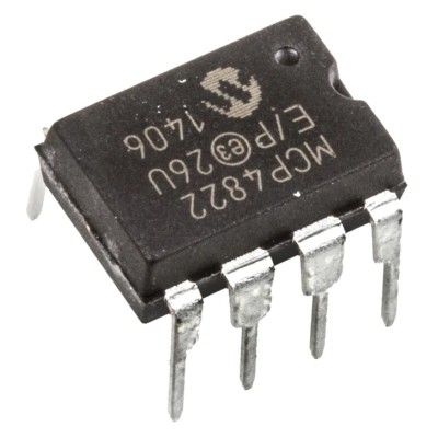 Microchip Digital to Analogue Converter 12 Bit, 2-Channel, SPI Microwire Interface, 8-Pin PDIP MCP4822-E/P