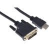 RS PRO 1 m 4K HDMI Cable Male DVI-D Single Link to Male DVI Black 182-8878