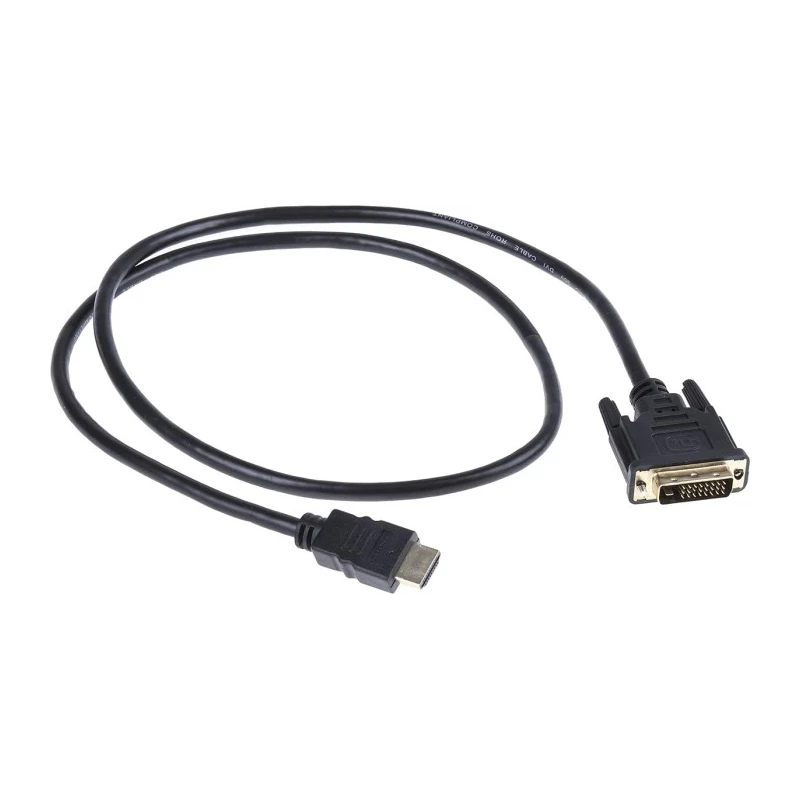 RS PRO 1 m 4K HDMI Cable Male DVI-D Single Link to Male DVI Black 182-8878