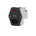 TE Connectivity IEC Power Line Filter 115V AC, 230V AC, 10A, Flange Mount, Faston Termination PE0S0DHXB