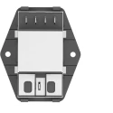 TE Connectivity IEC Power Line Filter 115V AC, 230V AC, 10A, Flange Mount, Faston Termination PE0S0DHXB