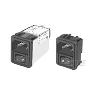 TE Connectivity IEC Filter Snap-in Male Connector 10A 120V/250V ac 50/60Hz 10CS1