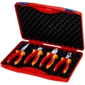 Knipex 4-Piece Insulated Plier Set VDE Certified, 1000 V Rated, Combination, Cutters, Half Round Nose, Long Nose 00 20 15
