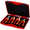 Knipex 4-Piece Insulated Plier Set VDE Certified, 1000 V Rated, Combination, Cutters, Half Round Nose, Long Nose 00 20 15