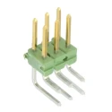 TE Connectivity AMPMODU MOD II Series Right Angle Through Hole Pin Header, 6 Contacts, 2.54 mm Pitch, 2 Rows, Brass 825457-3