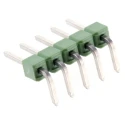 TE Connectivity AMPMODU MOD II Series Right Angle Through Hole Pin Header, 5 Contacts, 2.54 mm Pitch, 1 Row 826949-5