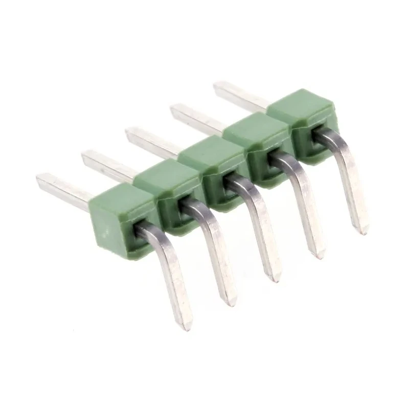 TE Connectivity AMPMODU MOD II Series Right Angle Through Hole Pin Header, 5 Contacts, 2.54 mm Pitch, 1 Row 826949-5