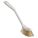 Vikan Hard Bristle White Scrubbing Brush, 25 mm Bristle Length, Polyethylene Terephthalate Bristle Material 42885