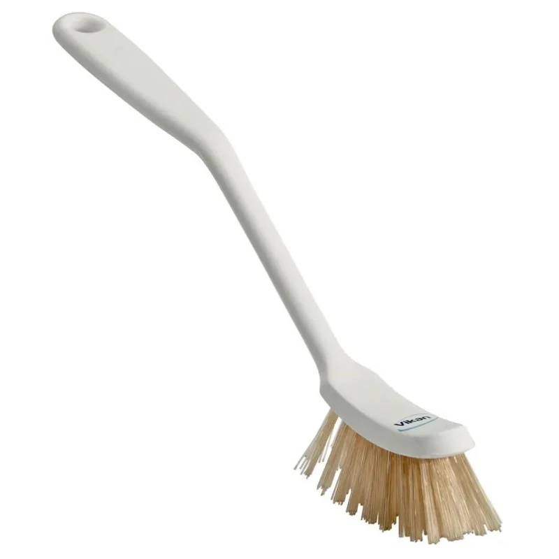 Vikan Hard Bristle White Scrubbing Brush, 25 mm Bristle Length, Polyethylene Terephthalate Bristle Material 42885