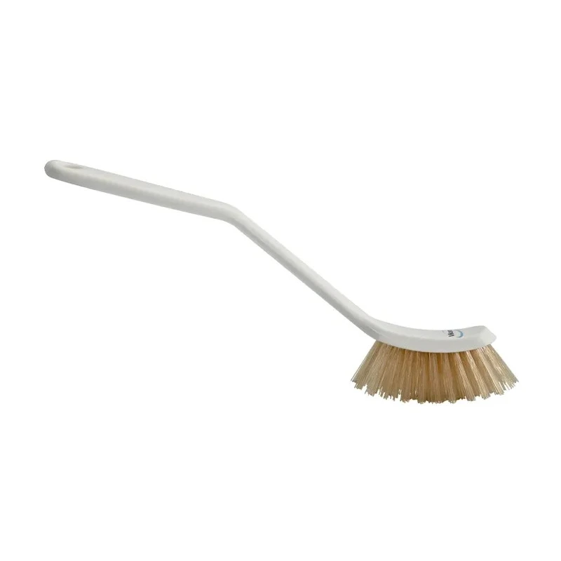 Vikan Hard Bristle White Scrubbing Brush, 25 mm Bristle Length, Polyethylene Terephthalate Bristle Material 42885