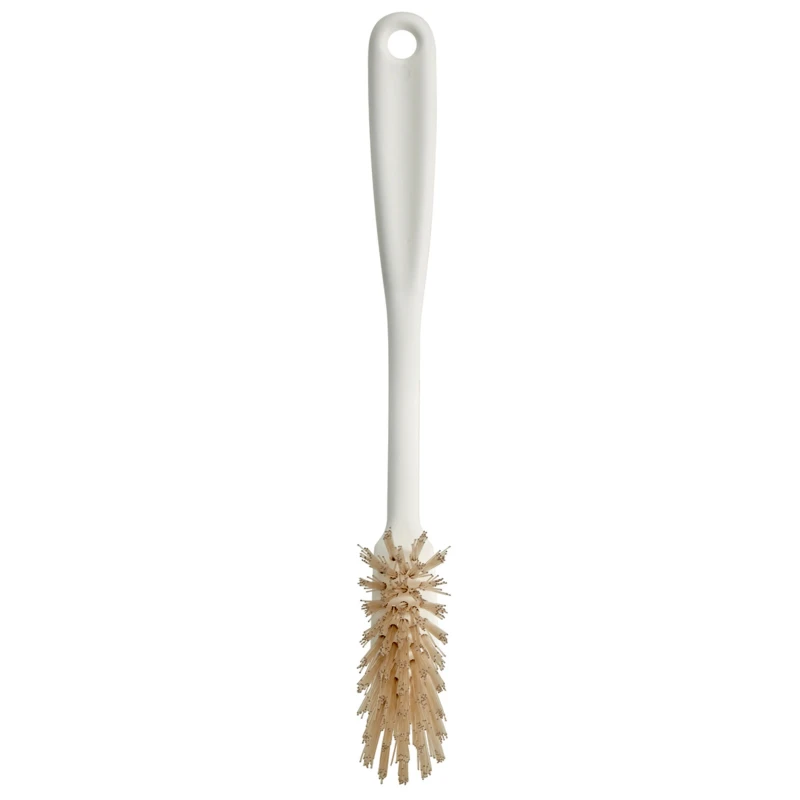 Vikan Hard Bristle White Scrubbing Brush, 25 mm Bristle Length, Polyethylene Terephthalate Bristle Material 42885