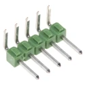 TE Connectivity AMPMODU MOD II Series Right Angle Through Hole Pin Header 5 Contacts 2.54 mm Pitch 1 Row 3A 750V 826949-5