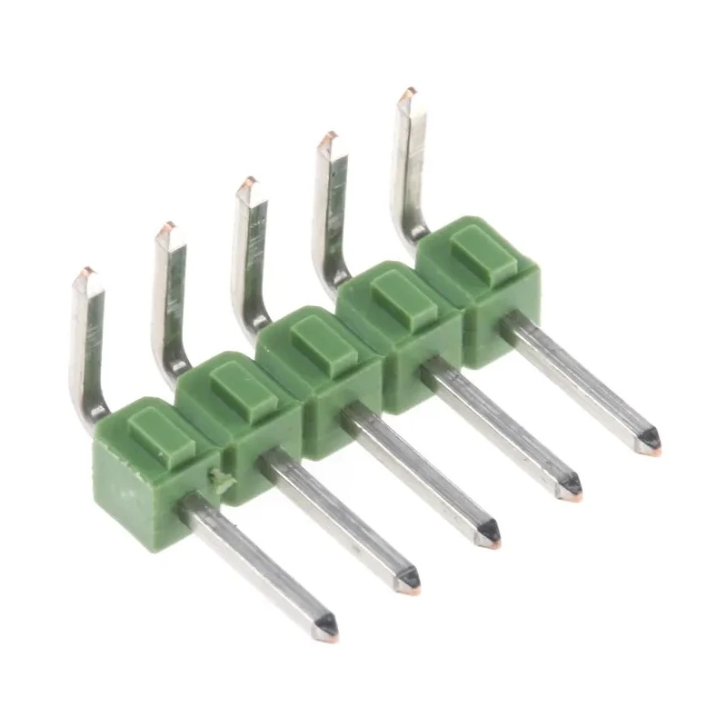 TE Connectivity AMPMODU MOD II Series Right Angle Through Hole Pin Header 5 Contacts 2.54 mm Pitch 1 Row 3A 750V 826949-5