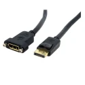 RS PRO Male DisplayPort to Female DisplayPort Cable, Polyvinyl Chloride Jacket, 1 m Length DPPNLFM3