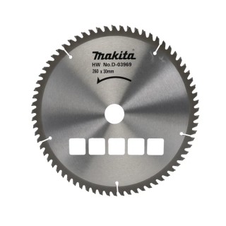 Makita Circular Saw Blade Tungsten Carbide 260mm Diameter 70 Teeth TCT Medium Cut D-03969