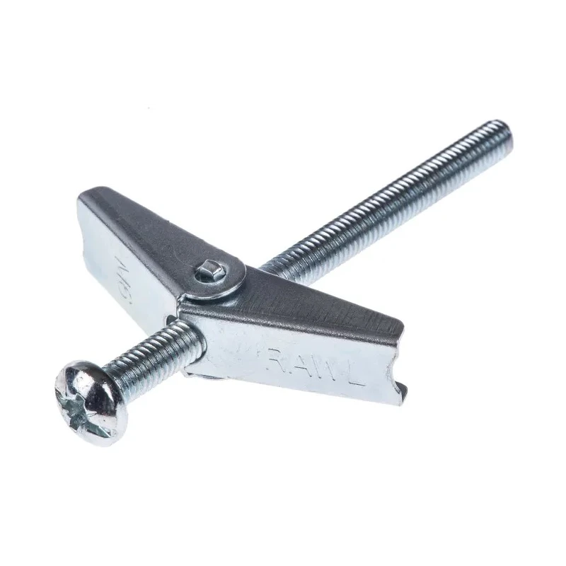 RawlPlug Carbon Steel Spring Toggle Cavity Fixing, 18 mm Fixing Hole Diameter, 80 mm Length, Zinc Plated 94-464