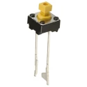 Omron IP00 Yellow Tactile Switch Plunger 3 mm SPST 50mA 24 V dc Through Hole B3F-6052