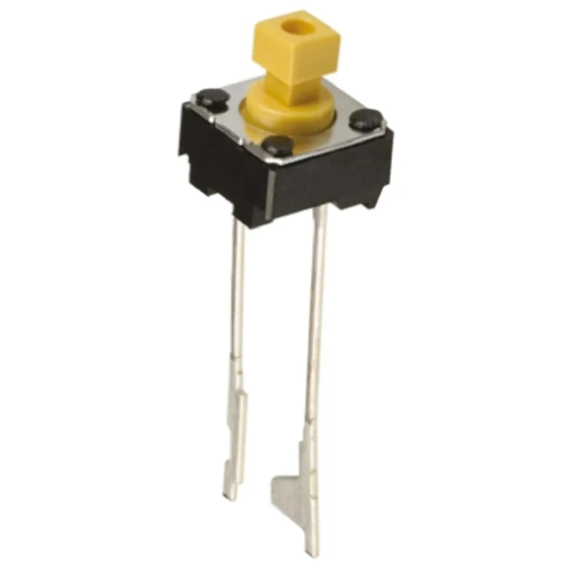 Omron IP00 Yellow Tactile Switch Plunger 3 mm SPST 50mA 24 V dc Through Hole B3F-6052