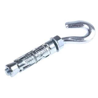 RawlPlug Carbon Steel Masonry Shield Anchor Hook Bolt M12 x 145 mm Zinc Plated R-RBL-12HW