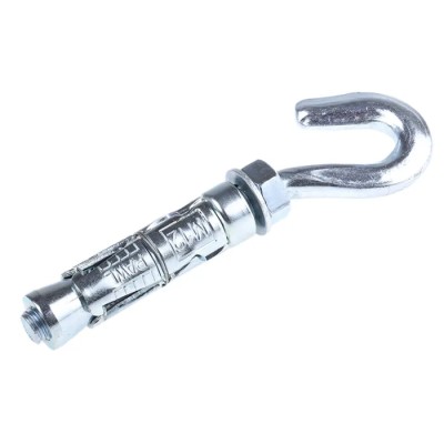 RawlPlug Carbon Steel Masonry Shield Anchor Hook Bolt M12 x 145 mm Zinc Plated R-RBL-12HW