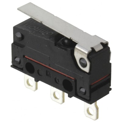 Omron Hinge Lever Micro Switch, Solder Terminal, 100mA, 250 V ac, 30 V dc, SPDT, IP67 D2SW-P01L1H