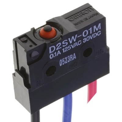 Omron Pin Plunger Micro Switch Pre-Wired Terminal 100mA 250V AC 30V DC SPDT IP67 D2SW-P01M