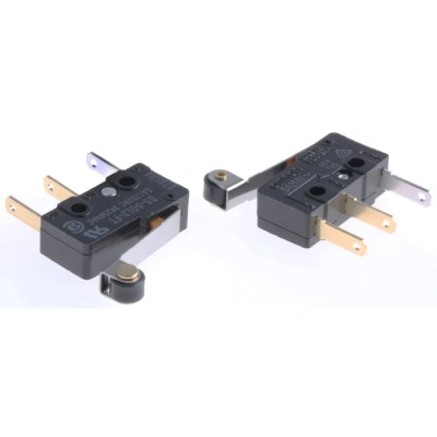 Omron Subminiature Roller Lever Micro Switch, Tab Terminal, SPDT, 5A, 250 V ac, 30 V dc, IP40 SS-5GL2-FT