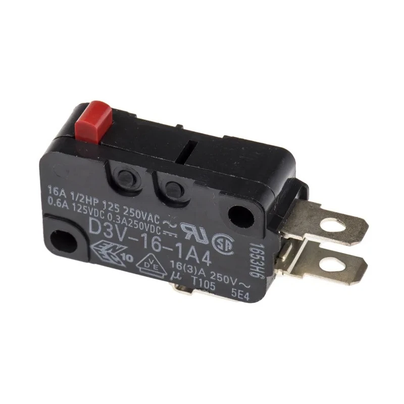 Omron Pin Plunger Micro Switch, Solder Tab Terminal, 16A 250V AC, SPDT, IP40 D3V-16-1A4