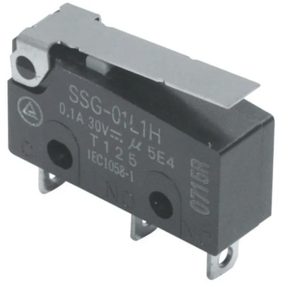 Omron Subminiature Micro Switch Hinge Lever Solder Terminal 100mA 250V AC 30V DC SPDT IP40 SSG-01L1H