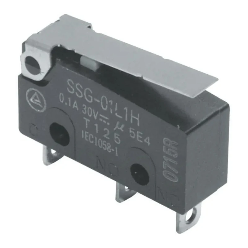 Omron Subminiature Micro Switch Hinge Lever Solder Terminal 100mA 250V AC 30V DC SPDT IP40 SSG-01L1H