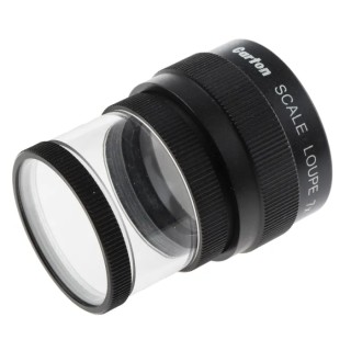 RS PRO Graticule Magnifier 7x Magnification Black Anodised Aluminium Body with Metric No.2 Scale 0-20mm x 0.1mm 683-0822