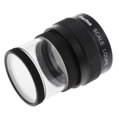 RS PRO Graticule Magnifier 7x Magnification Black Anodised Aluminium Body with Metric No.2 Scale 0-20mm x 0.1mm 683-0822