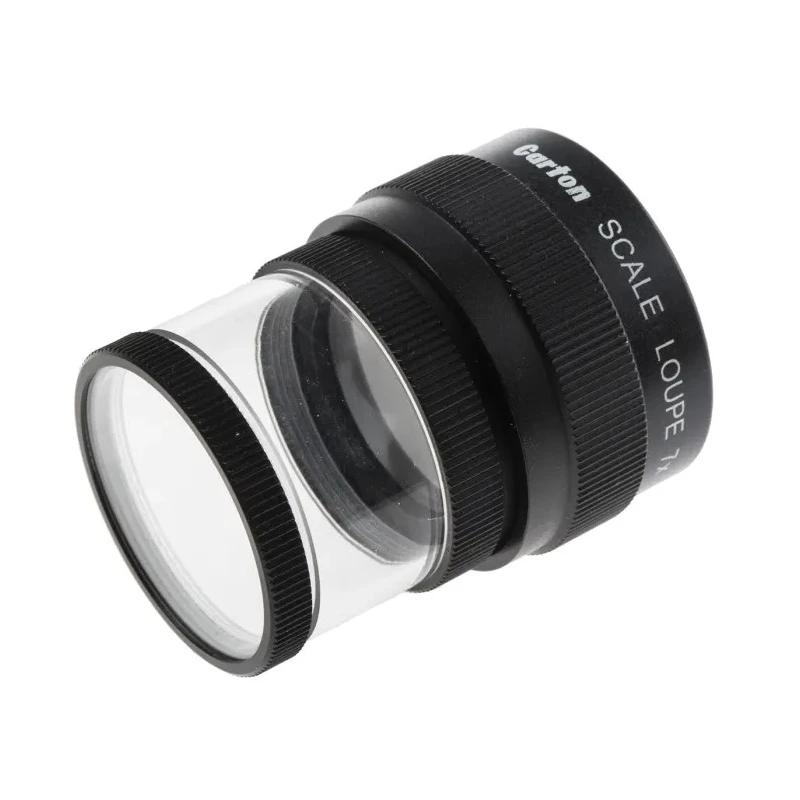 RS PRO Graticule Magnifier 7x Magnification Black Anodised Aluminium Body with Metric No.2 Scale 0-20mm x 0.1mm 683-0822