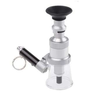 RS PRO Pocket Magnifying Glass Illuminated Magnifier 25x Magnification Battery Operated LR44 683-0844
