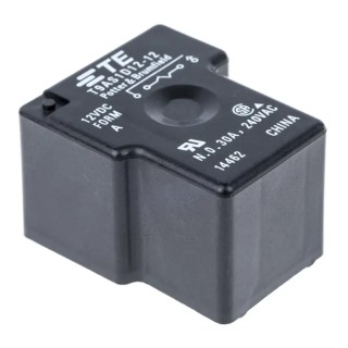 TE Connectivity PCB Power Relay 12V dc Coil 30A Switching Current SPST T9AS1D12-12