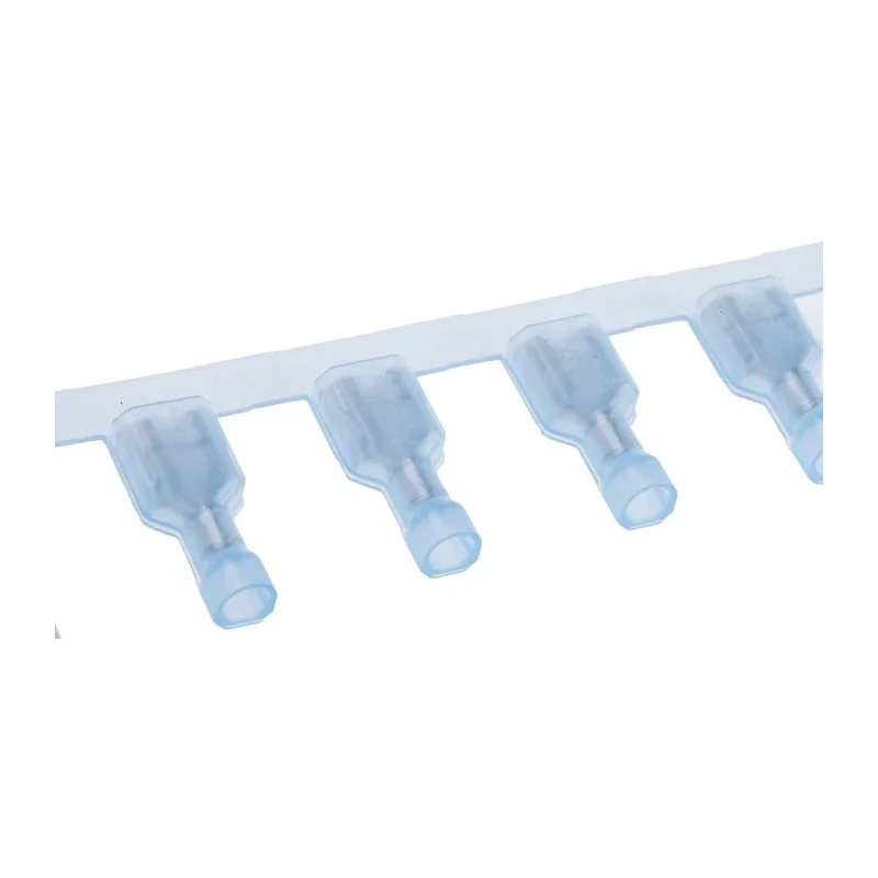 RS PRO Ultra-Fast .250 Blue Insulated Female Spade Connector Crimp 6.35 x 0.81 mm Tab Size 16 AWG to 14 AWG 3-350820-2
