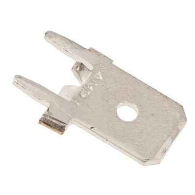 TE Connectivity FASTON .250 Silver Uninsulated Male Spade Connector Solder Termination 6.35 x 0.83 mm 63824-1
