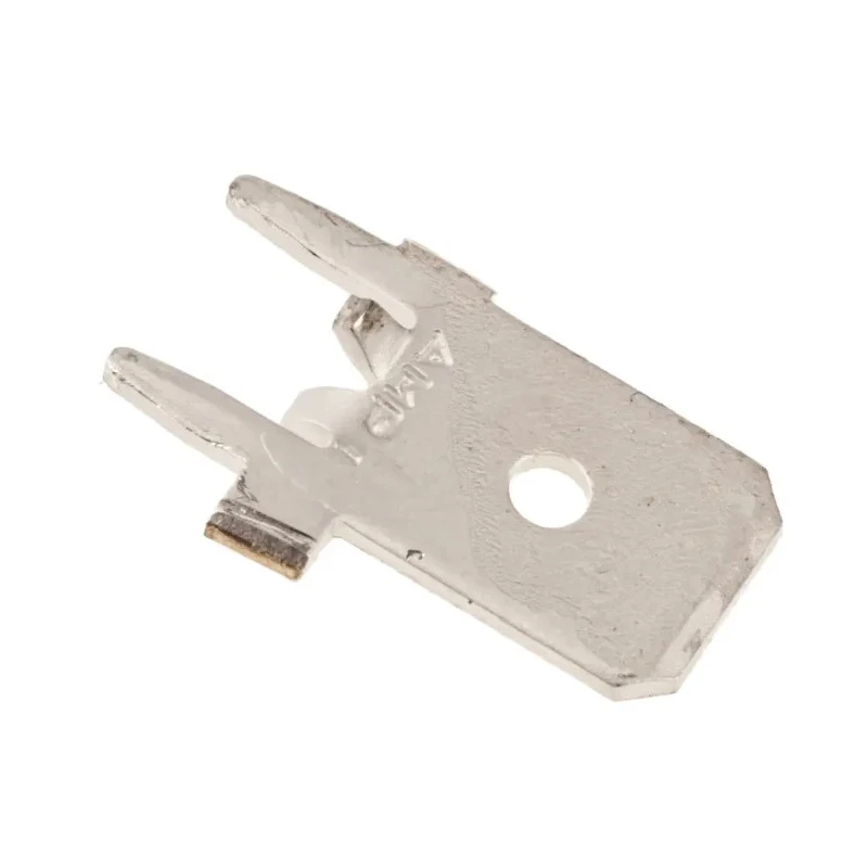 TE Connectivity FASTON .250 Silver Uninsulated Male Spade Connector Solder Termination 6.35 x 0.83 mm 63824-1