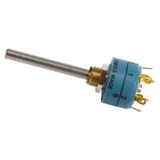 Elma Type 01 Precision 3 Position 2 Pole Rotary Switch 2A, 42V DC, Panel Mount, Solder Terminals 01-1234