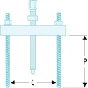 Facom Mechanical Bearing Puller with 3 t Force Capacity 40 to 100 mm U.53K1