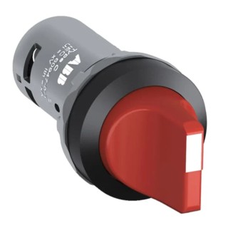 ABB Compact Short Handle Illuminated Selector Switch 2 Positions 1 NO/1 NC 22.5 mm Cutout Diameter 1SFA619202R1071